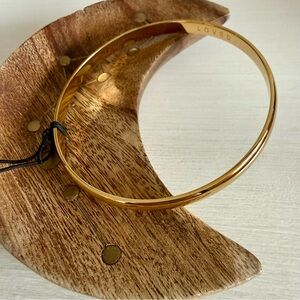 ✨ Wantable Gold Bangle Bracelet Engraved “Loved” Minimalist Stackable ✨